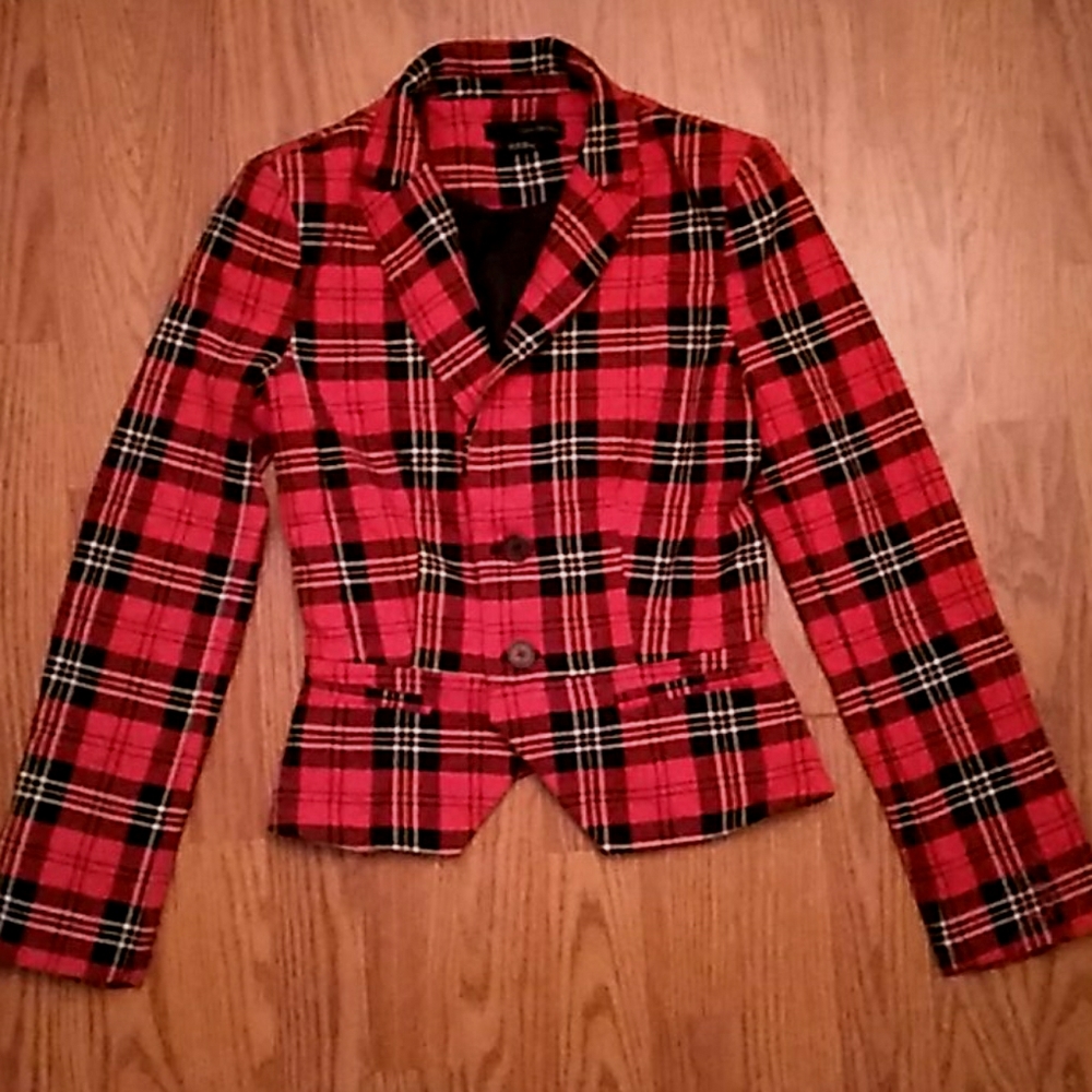 Calvin Klein Plaid Blazer Christmas Look